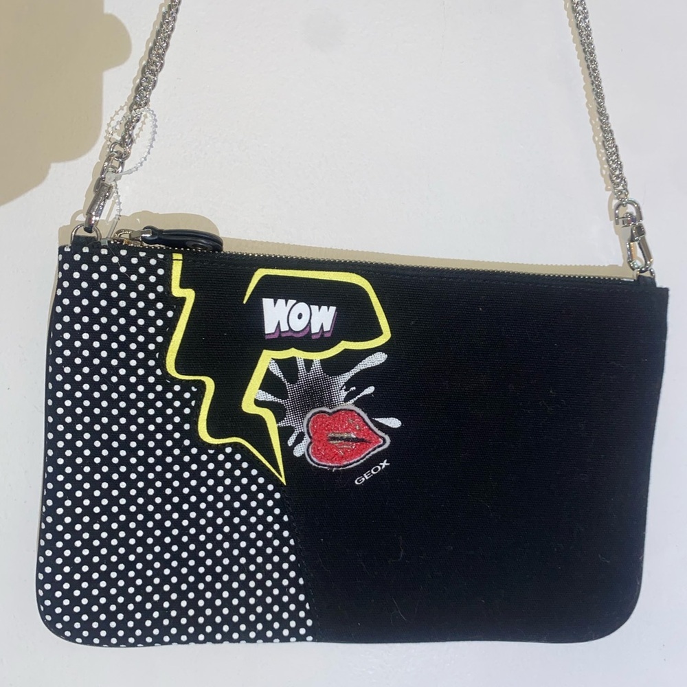 Geox Black and Yellow Women's Zip Hand Bag Rare